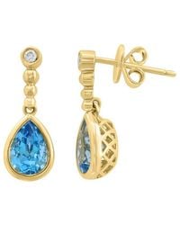 Effy Fine Jewelry - 14K 1.54 Ct. Tw. Diamond & Topaz Earrings - Lyst