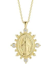 Glaze Jewelry - 14k Over Silver Cz Oval Necklace - Lyst