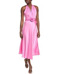 IPPONELLI - Satin Halter Midi Dress - Lyst