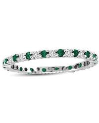 Suzy Levian - 14k 0.55 Ct. Tw. Diamond & Emerald Eternity Ring - Lyst