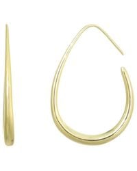 Adornia - 14K Plated Wire Drop Hoops With Stoppers - Lyst