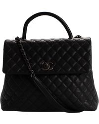 Chanel - Quilted Caviar Leather Large Coco Single Flap Bag (Authentic Pre- Owned) - Lyst