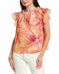 Nicole Miller - Cinched Neck Blouse - Lyst