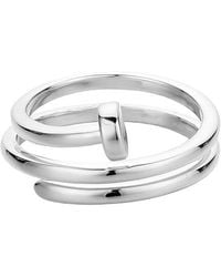 Adornia - Plated Nail Double Wrap Ring - Lyst