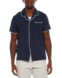 Vintage Summer - Textured Embroidered Camp Shirt - Lyst