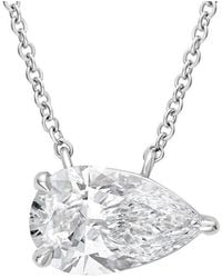 Diana M. Jewels - 14K 4.00 Ct. Tw. Lab-Grown Diamond Solitaire Pendant - Lyst