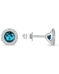 Diana M. Jewels - Fine Jewelry 14k 1.63 Ct. Tw. Diamond & Blue Topaz Earrings - Lyst