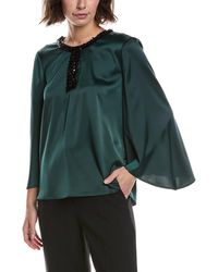 Anne Klein - Slit Front Flutter Sleeve Top - Lyst