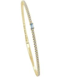 Sabrina Designs - 14k 0.50 Ct. Tw. Diamond & Aquamarine Flexible Bangle Bracelet - Lyst