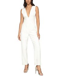 Reiss Lina Plunge Tapered Jumpsuit - White