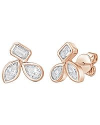Diana M. Jewels - Diana M. 14K Rose 12.00 Ct. Tw. Lab-Grown Diamond Bezel Earrings - Lyst