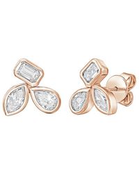 Diana M. Jewels - Diana M. 14K Rose 12.00 Ct. Tw. Lab-Grown Diamond Bezel Earrings - Lyst