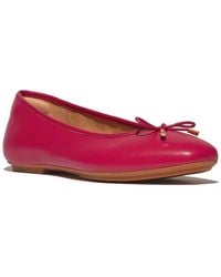 Fitflop - Delicato Bow Leather Ballet Flat - Lyst
