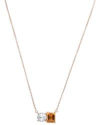 Suzy Levian - Rose Gold Over Silver 5.00 Ct. Tw. Gemstone Toi Et Moi Necklace - Lyst