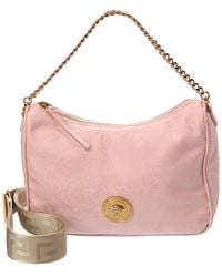 Versace - Medusa Canvas & Leather Shoulder Bag - Lyst