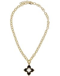 Juvell - Plated Lab-Grown Onyx Clover Necklace - Lyst