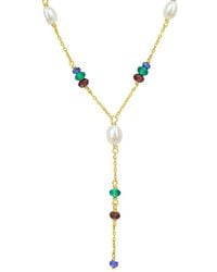 Rina Limor - 3.61 Ct. Tw. Sapphire, Garnet, Onyx & 4-6.5 Mm Pearl Bead Necklace - Lyst