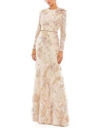 Mac Duggal - Floral Embroidered Lace Trumpet Gown - Lyst