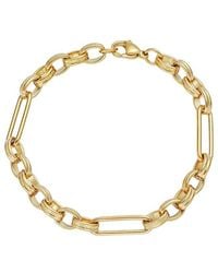 Adornia - 18K Plated Stainless Steel Tarnish-Resistant Mixed Paperclip Chain Bracelet - Lyst