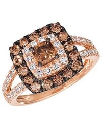 Le Vian - Le Vian Chocolate Solitaire 14k Rose Gold 1.51 Ct. Tw. Diamond Half-eternity Cocktail Ring - Lyst