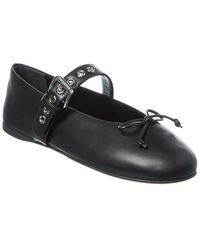 Miu Miu - Leather Ballerina Flats - Lyst
