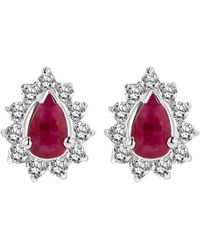 LEVARON - 14K 0.70 Ct. Tw. Diamond & Ruby Earrings - Lyst