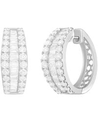 Lab Grown Diamonds - 14K 3.50 Ct. Tw. Lab-Grown Diamond Hoop Earring - Lyst
