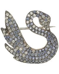 Suzy Levian - 18K & 1.52 Ct. Tw. Sapphire Swan Brooch - Lyst