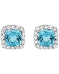 Diamond Select Cuts - 14k Diamond .16 Ct. & 2.2 Ct. Blue Topaz Earrings - Lyst