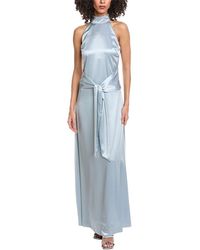 Toccin - Jocelyn Tie- Front Silky Satin Maxi Dress - Lyst