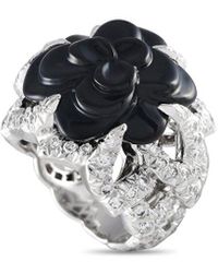 Chanel - 18K 2.50 Ct. Tw. Diamond & Onyx Camellia Ring (Authentic Pre-Owned) - Lyst