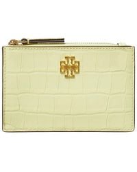 Tory Burch - Britten Embossed Zip Leather Card Case - Lyst