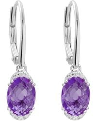 Diamond Select Cuts - 14k Diamond .05 Ct. & 1.91 Ct. Amethyst Earrings - Lyst
