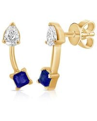 Sabrina Designs - 14k 0.42 Ct. Tw. Diamond & Sapphire Studs - Lyst