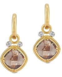 Reiss - 14k 4.14 Ct. Tw. Diamond & Smokey Topaz Earrings - Lyst