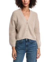 Forte - Wool & Cashmere-Blend Short Rib V-Neck Button Cardigan - Lyst