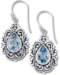 Samuel B. - Silver 3.90 Ct. Tw. Blue Topaz Drop Earrings - Lyst