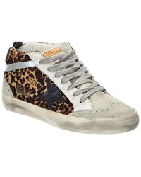 Golden Goose - Mid Star Classic Leopard Horsy Leather & Suede Sneaker - Lyst