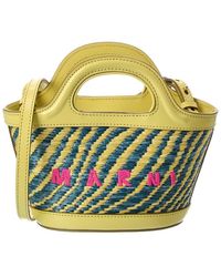 Marni - Tropicalia Mini Leather-Trim Tote - Lyst