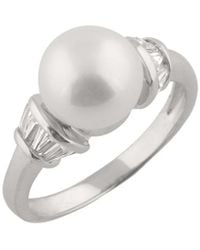 Splendid - Rhodium Over Silver 9-9.5mm Pearl Ring - Lyst