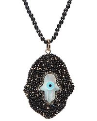 Eye Candy LA - Guidance Shell Evil Eye Stone And Hematite Necklace - Lyst