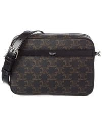 Celine - Small Triomphe Canvas & Leather Crossbody - Lyst