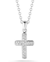 Reiss - 14K 0.15 Ct. Tw. Diamond Cross Necklace - Lyst