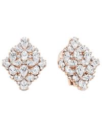 Haus of Brilliance - 18K Rose 8.36 Ct. Tw. Diamond Clip-Ons Earrings - Lyst