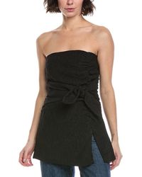 Ganni - Stretch Crepe Strapless Top - Lyst