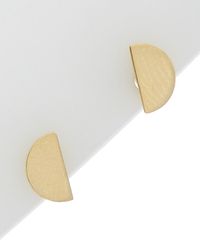 Italian Gold - 14k Polished Half Circle Studs - Lyst