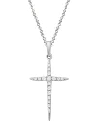 Diamond Select Cuts - 14K Diamond Cross Necklace 0.11 Ct - Lyst
