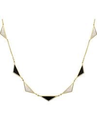 Italian Gold - 14K Gemstone Station Triangle Necklace - Lyst