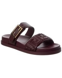 Fendi - Feel Ff Leather Sandal - Lyst