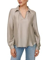 Bella Dahl - Long Sleeve Raglan Silk-Blend Pullover - Lyst